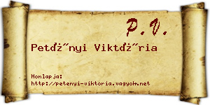 Petényi Viktória névjegykártya